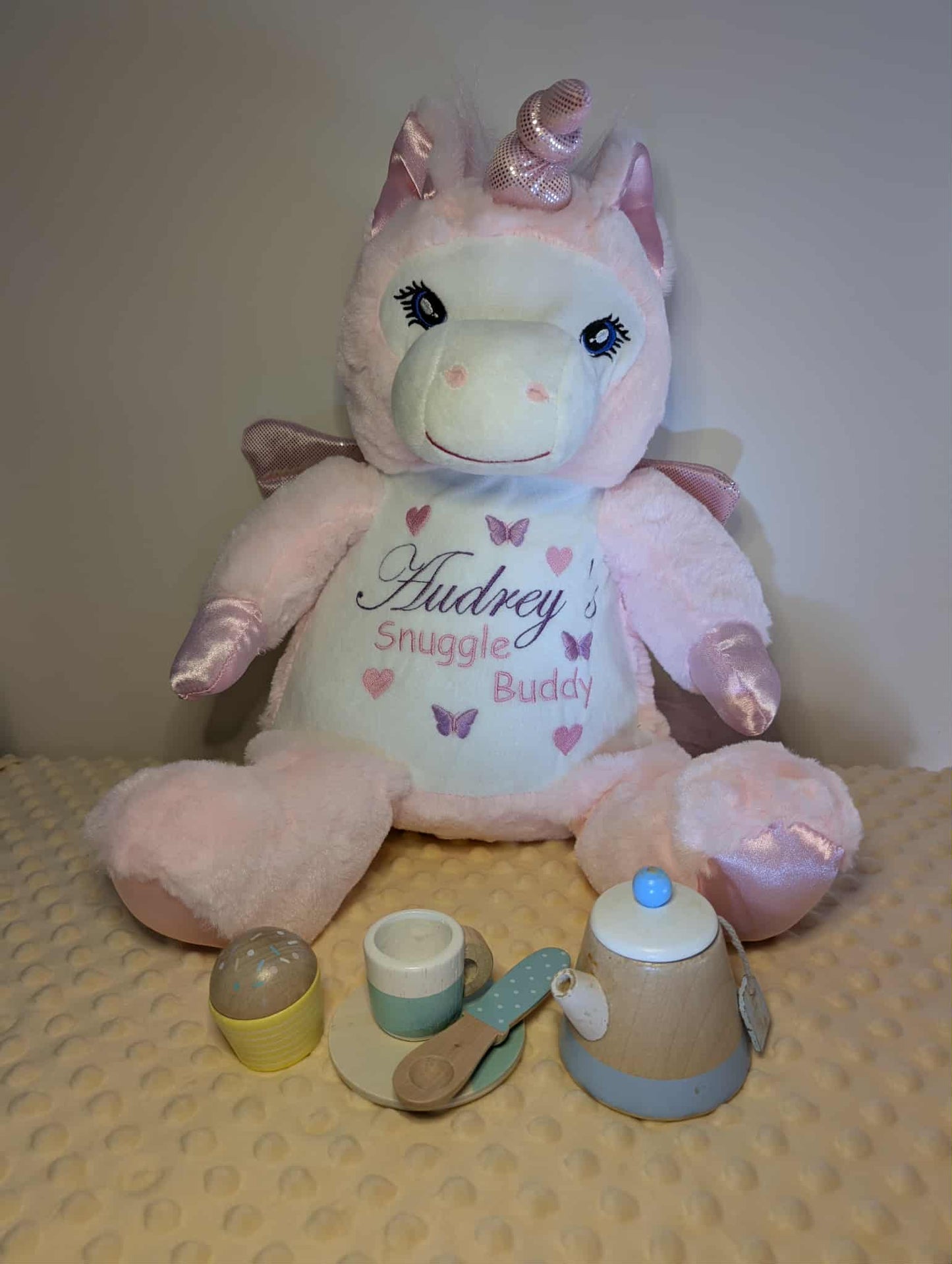 Custom Embroidered Pink Unicorn Plush – Personalized Snuggle Buddy