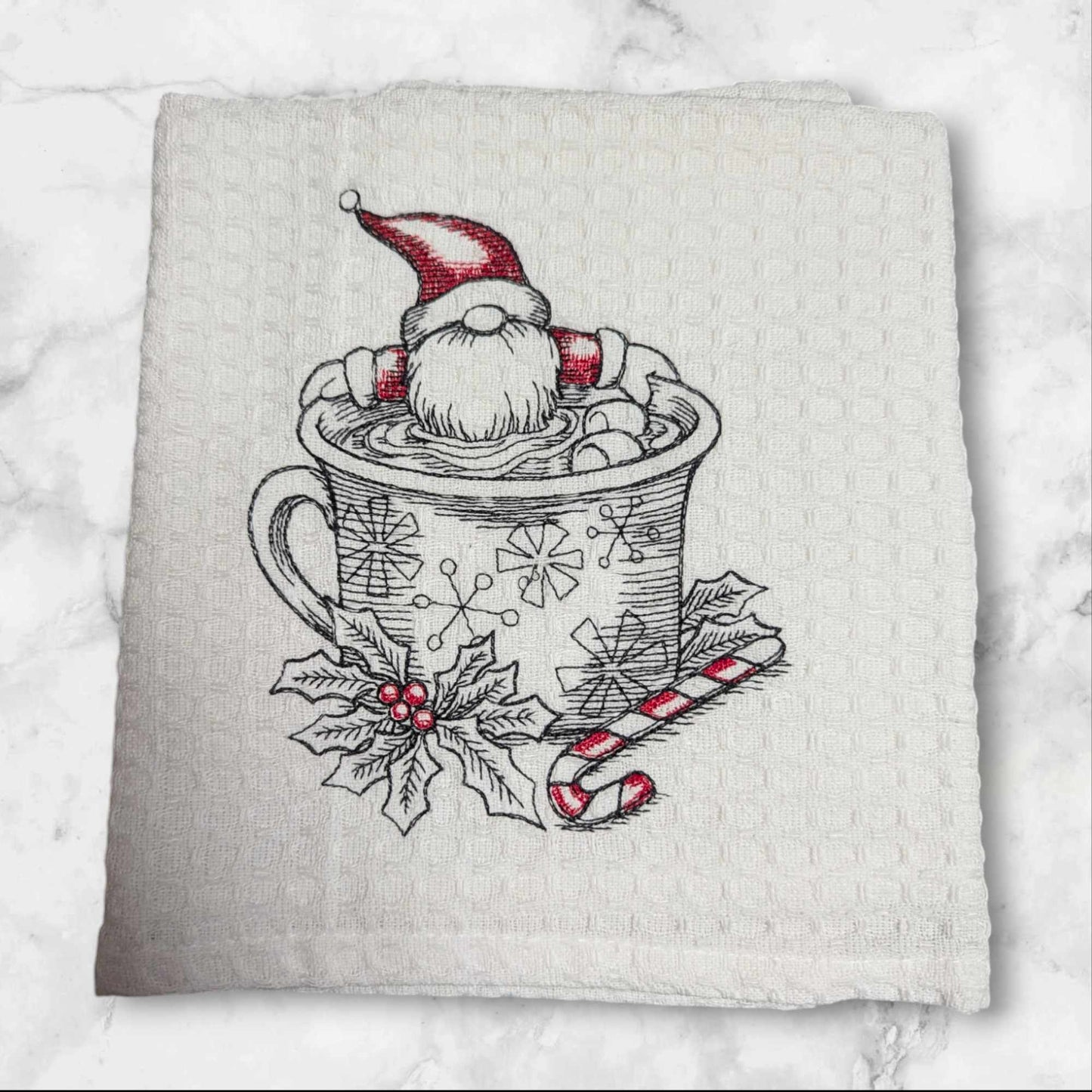 Embroidered Christmas Tea Towels
