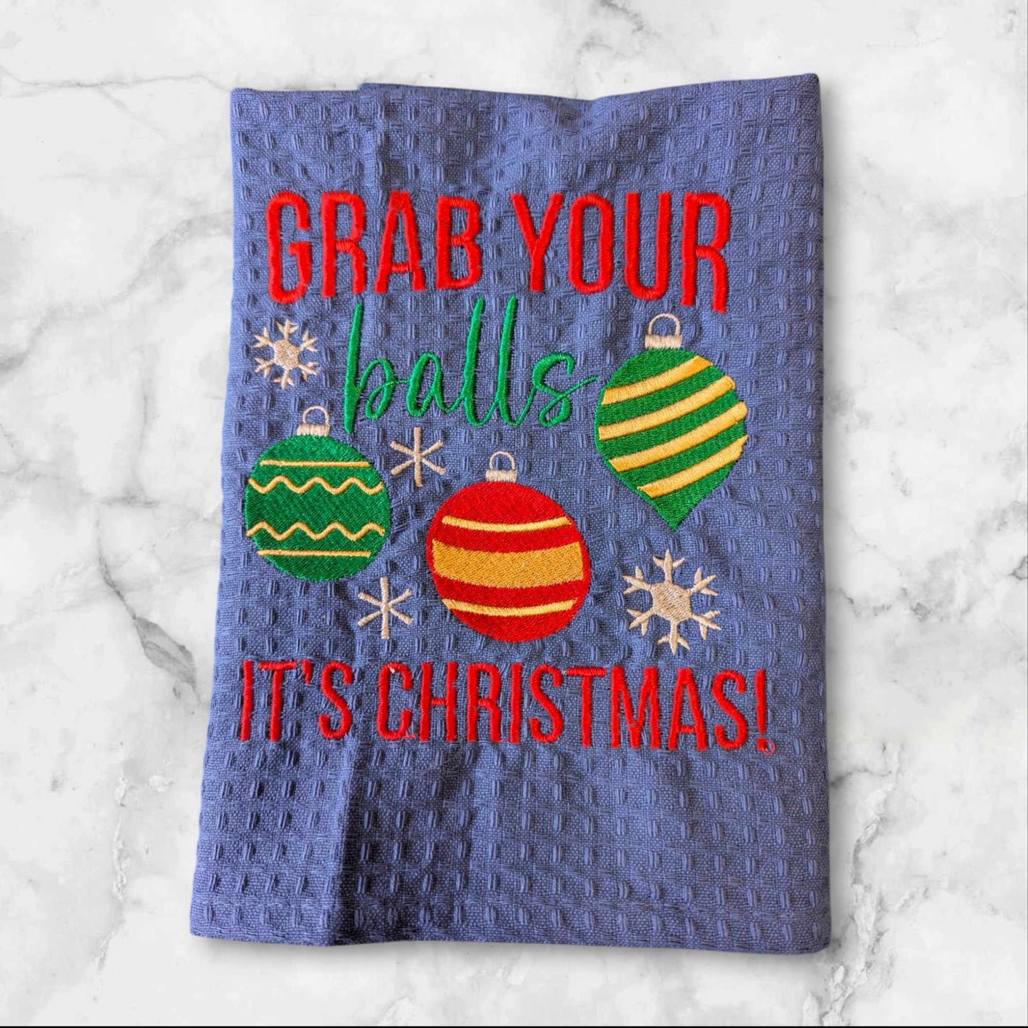 Embroidered Christmas Tea Towels