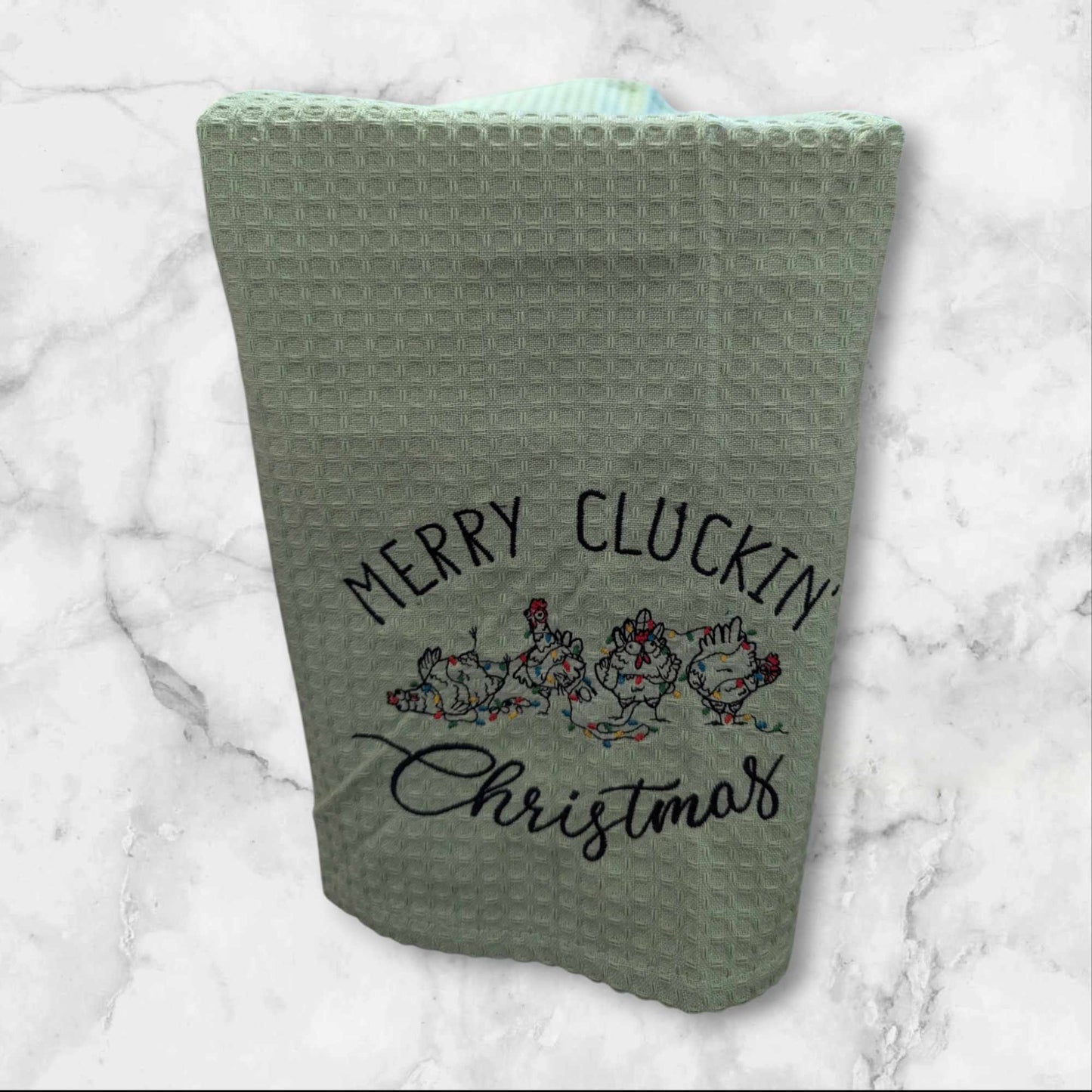 Embroidered Christmas Tea Towels