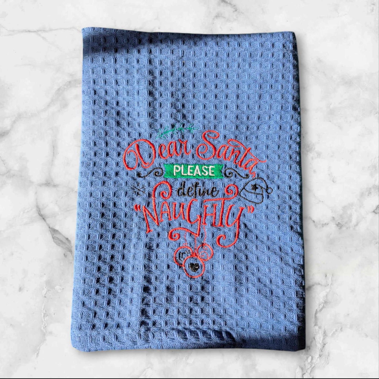 Embroidered Christmas Tea Towels
