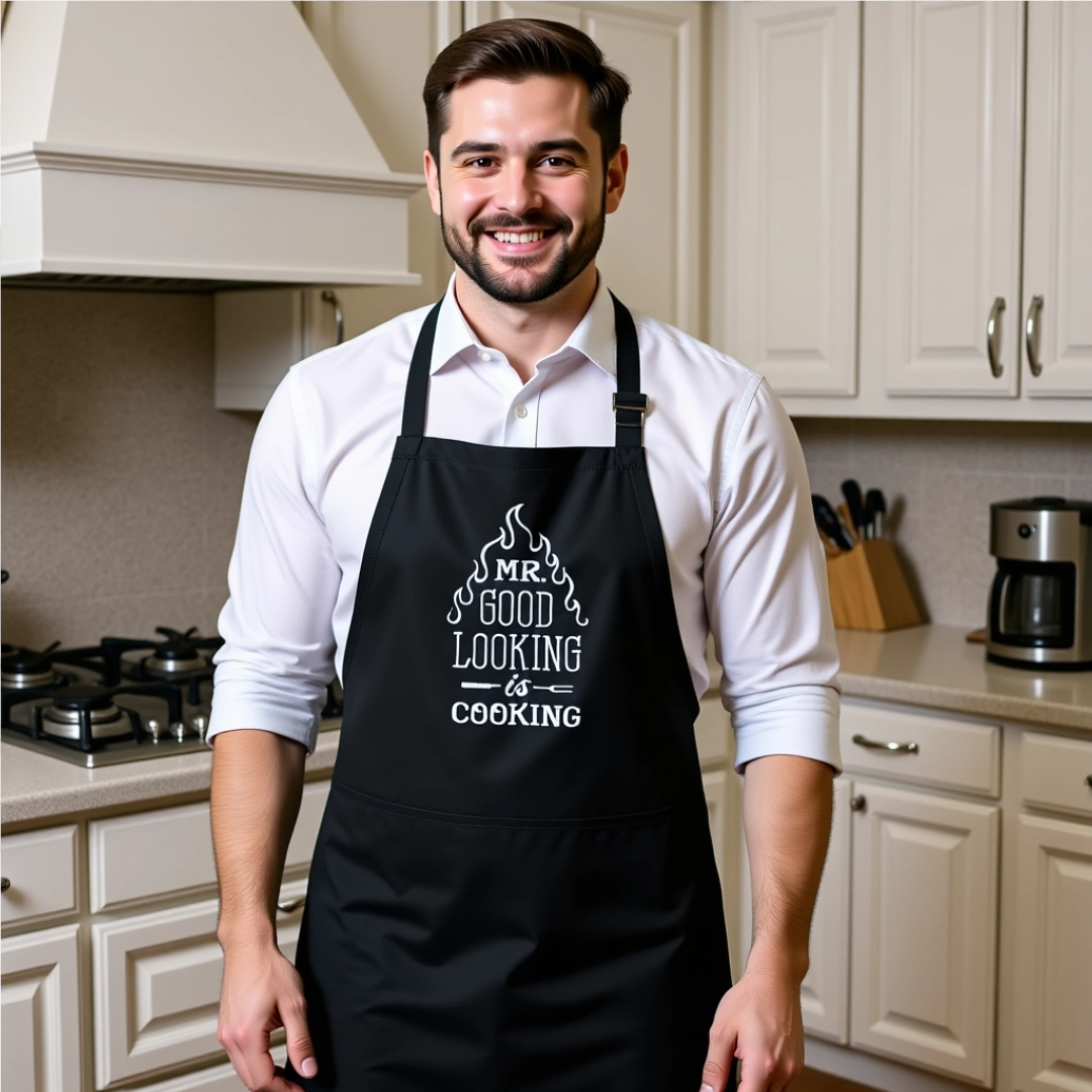 “Mr. Good Looking Is Cooking” Apron