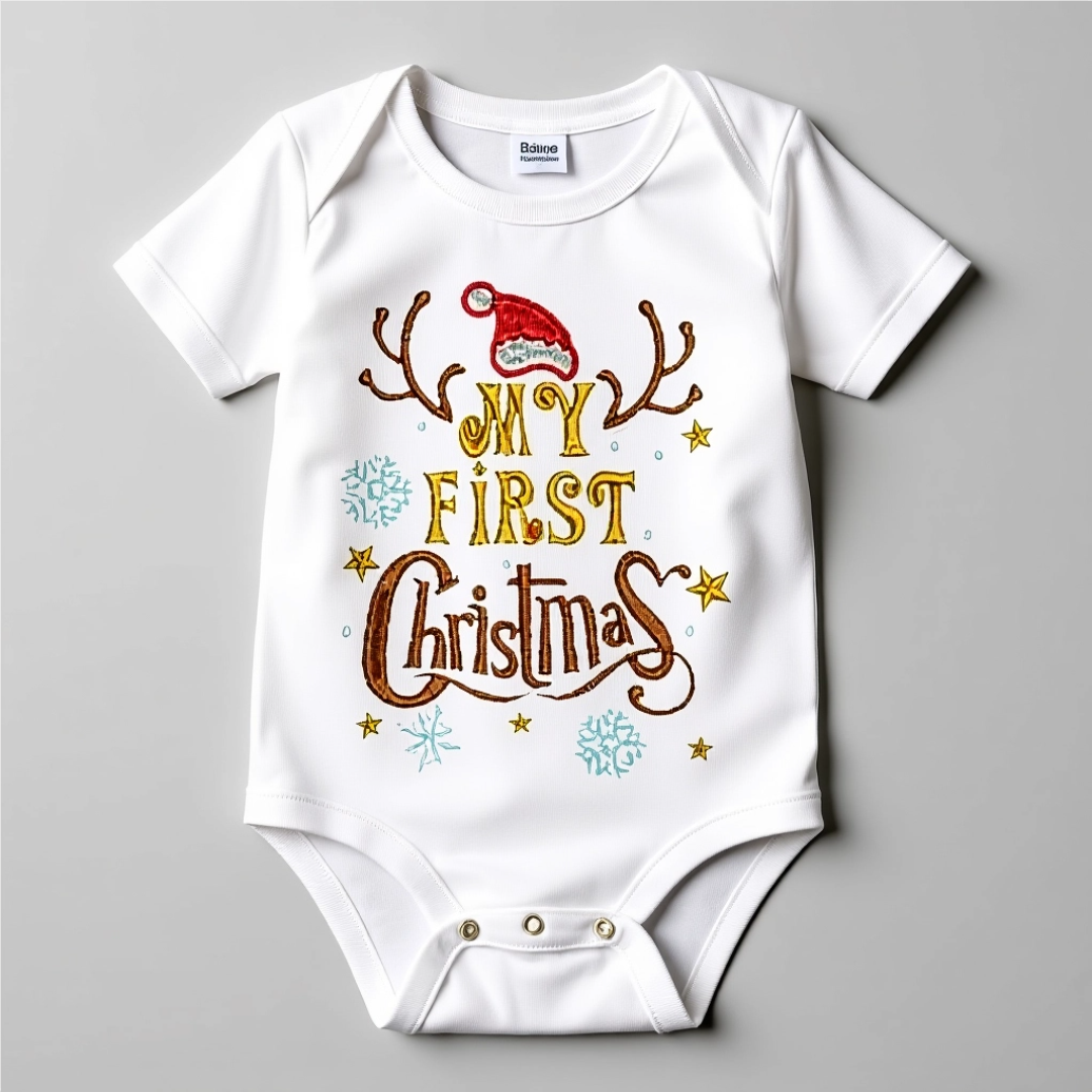 Custom 1st Christmas Baby Onesie