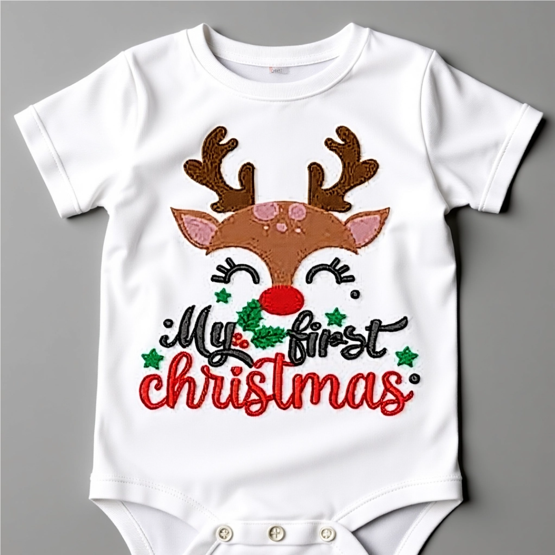 Custom 1st Christmas Baby Onesie