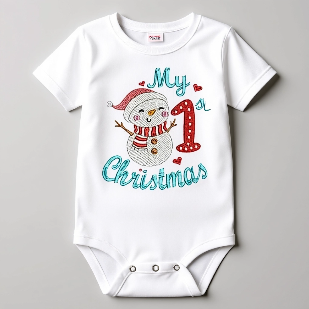 Custom 1st Christmas Baby Onesie