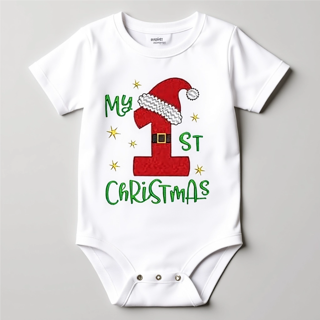 Custom 1st Christmas Baby Onesie