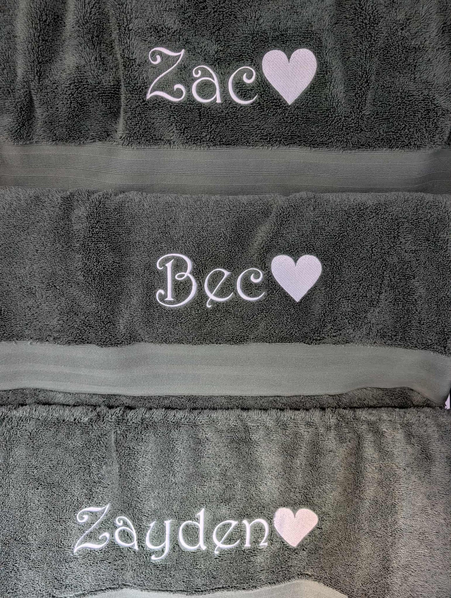Personalised Embroidered Towels โ Made to Order