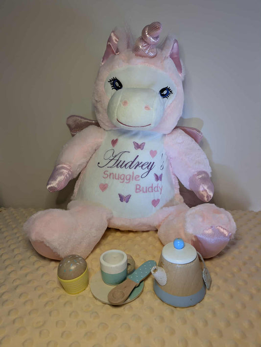 Custom Embroidered Pink Unicorn Plush – Personalized Snuggle Buddy