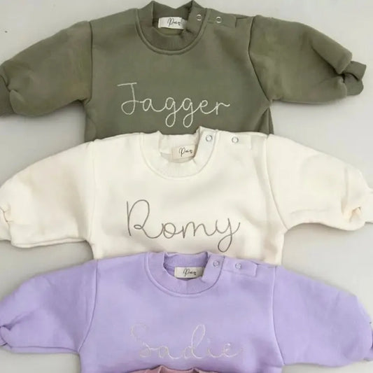 "Personalised" Embroidered Bubble Romper - 3 colours