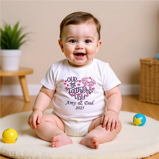 👣 Our 1st Father's Day Personalized Baby Onesie