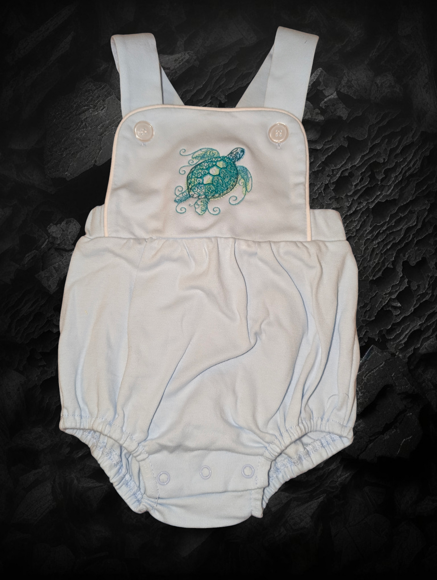 Unisex "Sea Turtle" Summer Romper - Blue (3-6 months)
