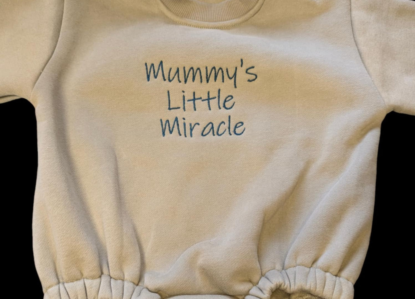 Sage Custom Embroidered Baby Winter Bubble Romper
