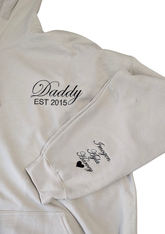 Dad est. Custom Embroidered Hoodie